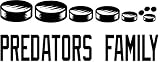 20" x 8.5" Predators Hockey Family Vinyl Sticker Decal [Die-cut, White] + with Free Hockey Pencil