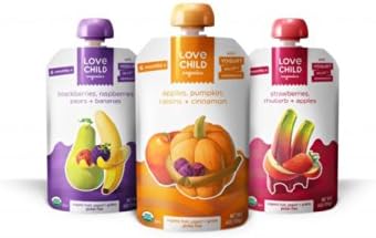 Love Child Organics Power Yo'rridge Purees - Blackberries, Raspberries, Pears & Bananas - 4 oz - 12 pk
