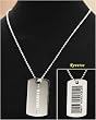 J-Steel by Fyn Studios (TM) Married But Available Stainless-Steel/Crystal Dog Tag on Chain 843332001020