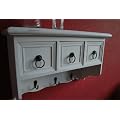 Wandgarderobe Ablage antik Wei� Regal K�chenregal Landhaus Garderobe 3 Schubladen