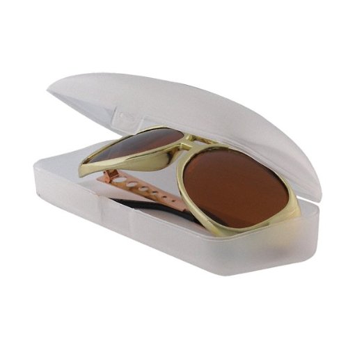 70er Porno Style Brille Gold dunkelbraun+ Etui von 2-TECH