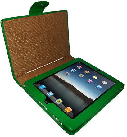 Piel Frama Premium Leather Case with SNAP Closure for the Apple iPad (1st Generation) (Green)