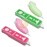 Green & Pink Skin Cover For Nintendo Wii Remote + Nunchuck, 4 Pack