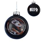 Kurt Adler KS4102 Black Demon Glass Ball with KISS Logo on Back, 80mm