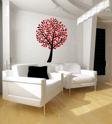 Tree and Leaves Vinyl Wall Decal Sticker Graphic By LKS Trading Post