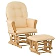 Stork Craft Hoop Glider and Ottoman, Natural/Yellow Gingham