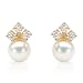 14K Yellow Gold Pearl and 0.5 CTW Color G-H SI1-SI2 Diamond Ladies Earrings. Length 13.5 mm. Total Item weight 2.7 g.