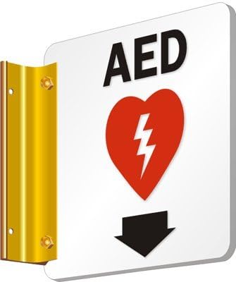 AED (with Graphic), Spot-a-Sign Double-Sided Projecting Signs, 6" x 6"