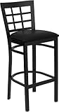 HERCULES Black Window Back Metal Bar Stool with Black Vinyl Seat - XU-DG6R7 ....