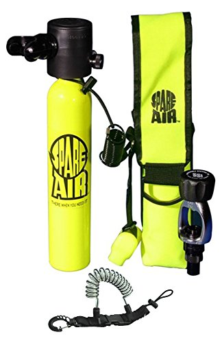 Spare Air 3000 psi 3.0 cu ft Scuba Diving Safety Complete Kit w/ Free Quick Release Coil Lanyard with Buckle