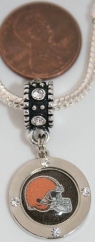 Cleveland Browns Charm Crystal Fits Most Large Hole Bead Bracelets