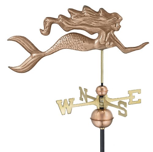 Good Directions 649P Mermaid Weathervane, Polished Copper