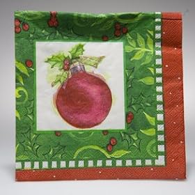 SALE Christmas Ornament Lunch Napkins SALE