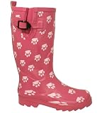 New Pink Paw Festival Wellies Wellington Boots Sz 3-8