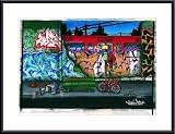 Bus II nuit by BUTCH & PEA 27.50X19.75 Framed with Black Metal Frame