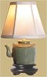 Asian Furnishings & Home D&eacute;cor - 14" Fine Chinese Celadon Oriental Teapot Desk / Bedside Lamp