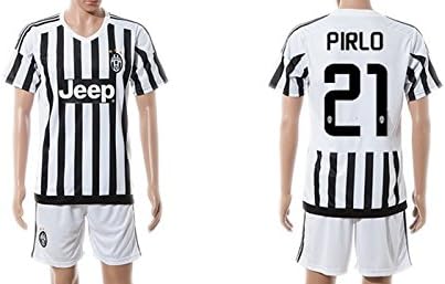 Pirlo #21 Juventus Home Kids Soccer Jersey Kit with Free Shorts Youth Sizes (Youth Large: 10-12 years old)