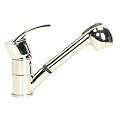 Designer Habitat - Contemporary Chrome Single Lever Pull Out Spout Kitchen Mixer Tap
