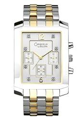 Caravelle by Bulova Men's Diamond Accented Silver Dial Watch #45D002