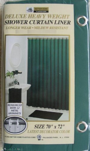NEW VINYL SHOWER CURTAIN LINER WITH MAGNETS - HUNTER GREEN