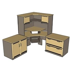 Corner Work Station in Metropolitan Cherry Putty - ProFlex - O'Sullivan Office Furniture -... by Creative Marketing Group