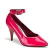 4 Inch Sexy Wide Width Pump Shoes High Heel Shoes With Ankle Strap Hot Pink Patent
