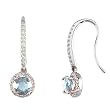 14K White Gold Sky Blue Topaz and Diamond Earrings
