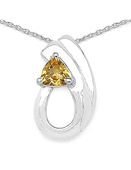 0.45 Carat Genuine Citrine 925 Sterling Silver Pendant