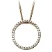 Classy! Journey! 14k Yellow-gold Moissanite Circle Pendant /Slide on an 18 Chain