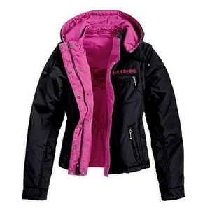 Harley-Davidson® Women's Reversible Casual Jacket-LIMITED EDITION. Zip-off sleeves. Hooded. Embroidered and appliqué graphics. 97541-10VW