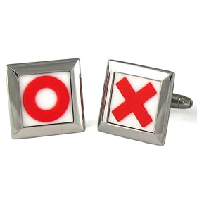 XO Cufflinks featuring stainless steel and rubber. Available in 2 additional color combinations.