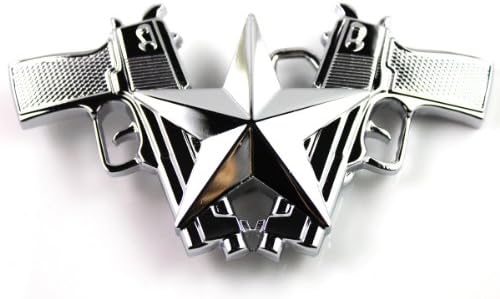 Hogar Zinic Alloy Gun Belt Buckle Bright Guns Pentagon Star Buckles Color Bright