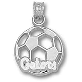 University of Florida Gators Soccerball Pendant (Silver)