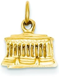 14K Yellow Gold Lincoln Memorial Charm Washington DC
