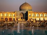 Overhead of Fountains Outside Sheikh Lotfollah Mosque, Emam Khomeini Square, Esfahan, Iran Photographic Poster Print by Mark Daffey, 24x32