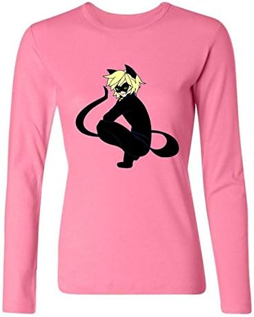Diavy Women's Miraculous Ladybug Cat Noir Long Sleeve T Shirt