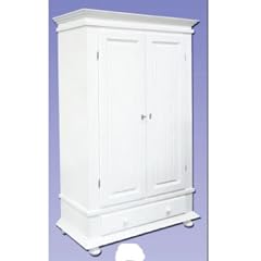 Kleiderschrank 2 T. Kiefer Massivholz in Wei�