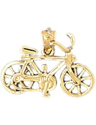 Dazzlers Solid 14k Gold Bicycle Charm Pendant Available in three colors from jewelsberry (weights: 1.4 grams only)