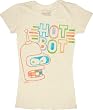 Futurama Bender HOT BOT Vintage Junior's Fitted Cream T-Shirt Tee