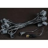 Novelty Lights, Inc. BLACK-C9-25-12 Commercial Grade Christmas String, Intermediate Base (C9/E17), 12" Spacing, Black Wire, 25' Long (25 Sockets)