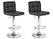 Modern Set of (2) Black Swivel Leather Bar Stool Pub Barstools