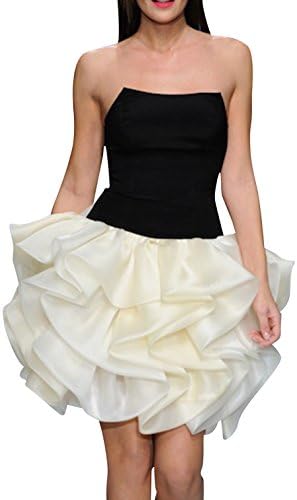 LISTEN TO ME Women's Strapless Ball Gown Princess Short Evening Party Dress