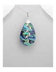 Leaf Shell Pendant Necklace In 92.5 Sterling Silver