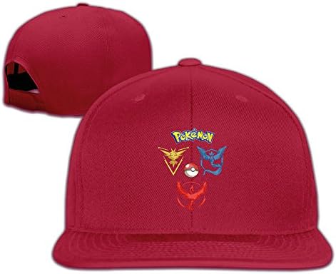 EAUTOP Team Pokemon Go Red Ball Snapback Baseball Cap Hats Red