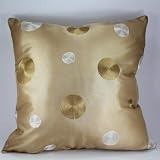 Gold and White Dot 18"x18" Decorative Silk Throw Pillow Cover