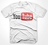Coole weiß Logo & Symbol T-Shirts YOUTUBE Herren TShirt Größe 48-50 EU