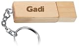 Engraved Wooden USB Flash Drive 8 GB with chain - Engraved name Gadi