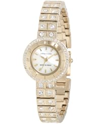 Anne Klein Womens AK/1034CMGB Swarovski Crystal Accented Watch