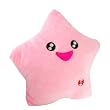Amico Battery Powered Decorative 7 Flashing LED Light Plush Pink Smiling Star Cushion Pillow