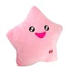 Amico Battery Powered Decorative 7 Flashing LED Light Plush Pink Smiling Star Cushion Pillow